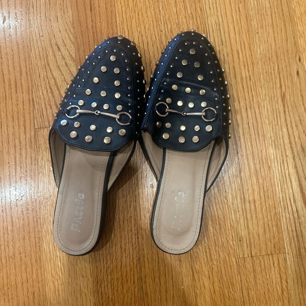 Studded Black flats